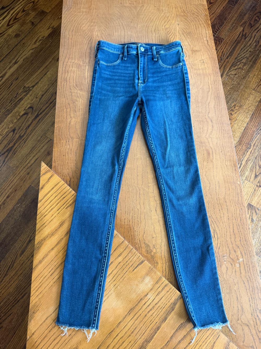 Abercrombie & Fitch Light and Dark Blue High-Rise Jean Legging